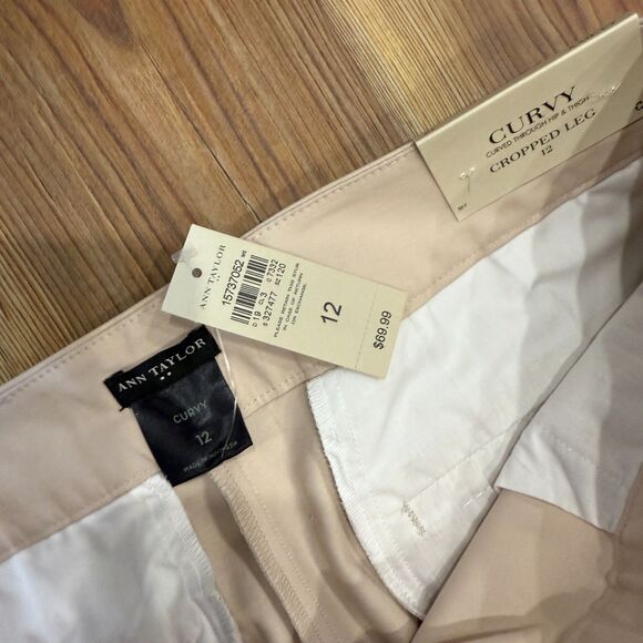 Ann Taylor NWT Beige Khaki Cropped Leg Curvy Pants Size 12 - Picture 3 of 8
